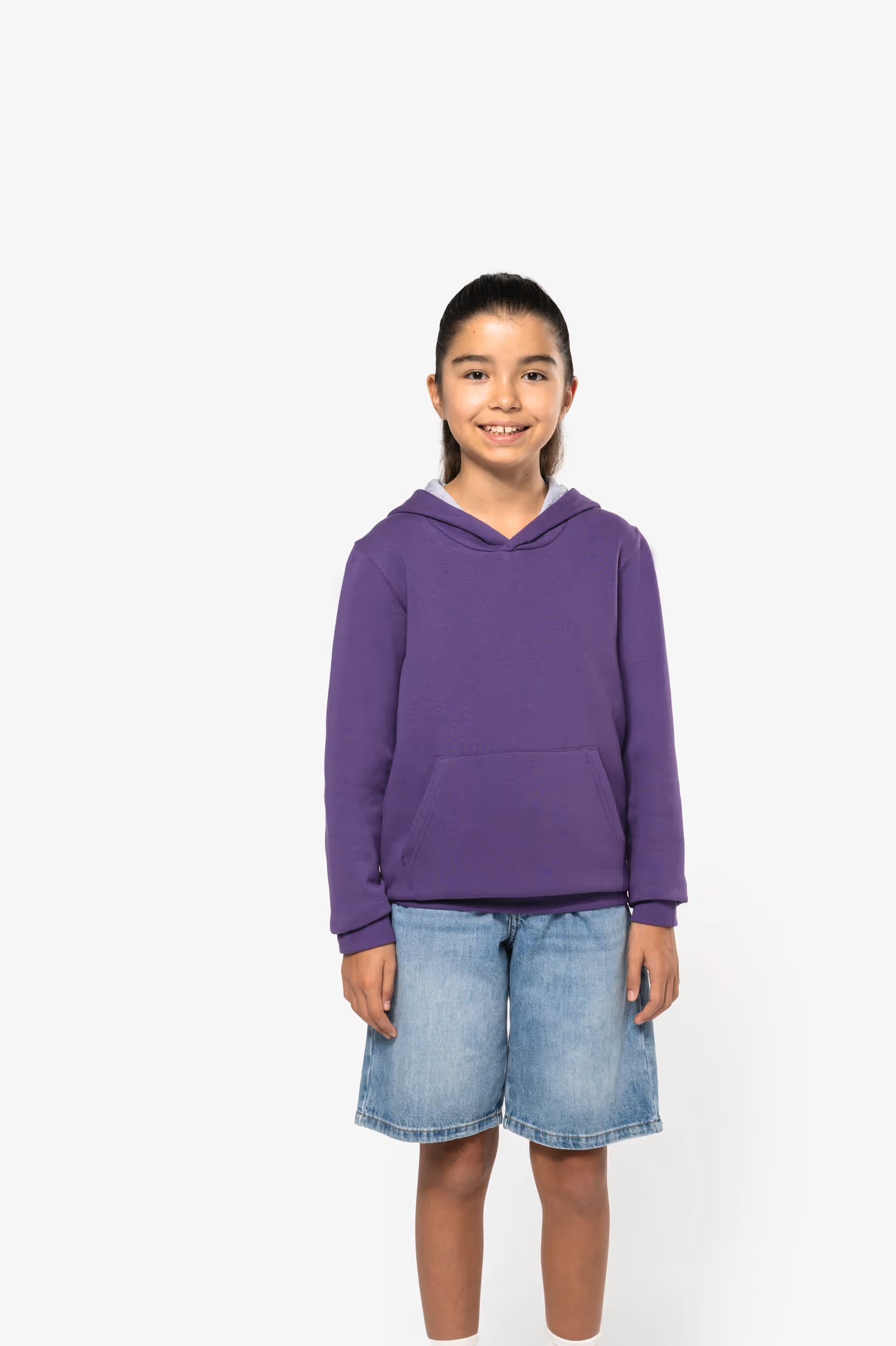 K453 - Sweat-shirt capuche contrastée enfant