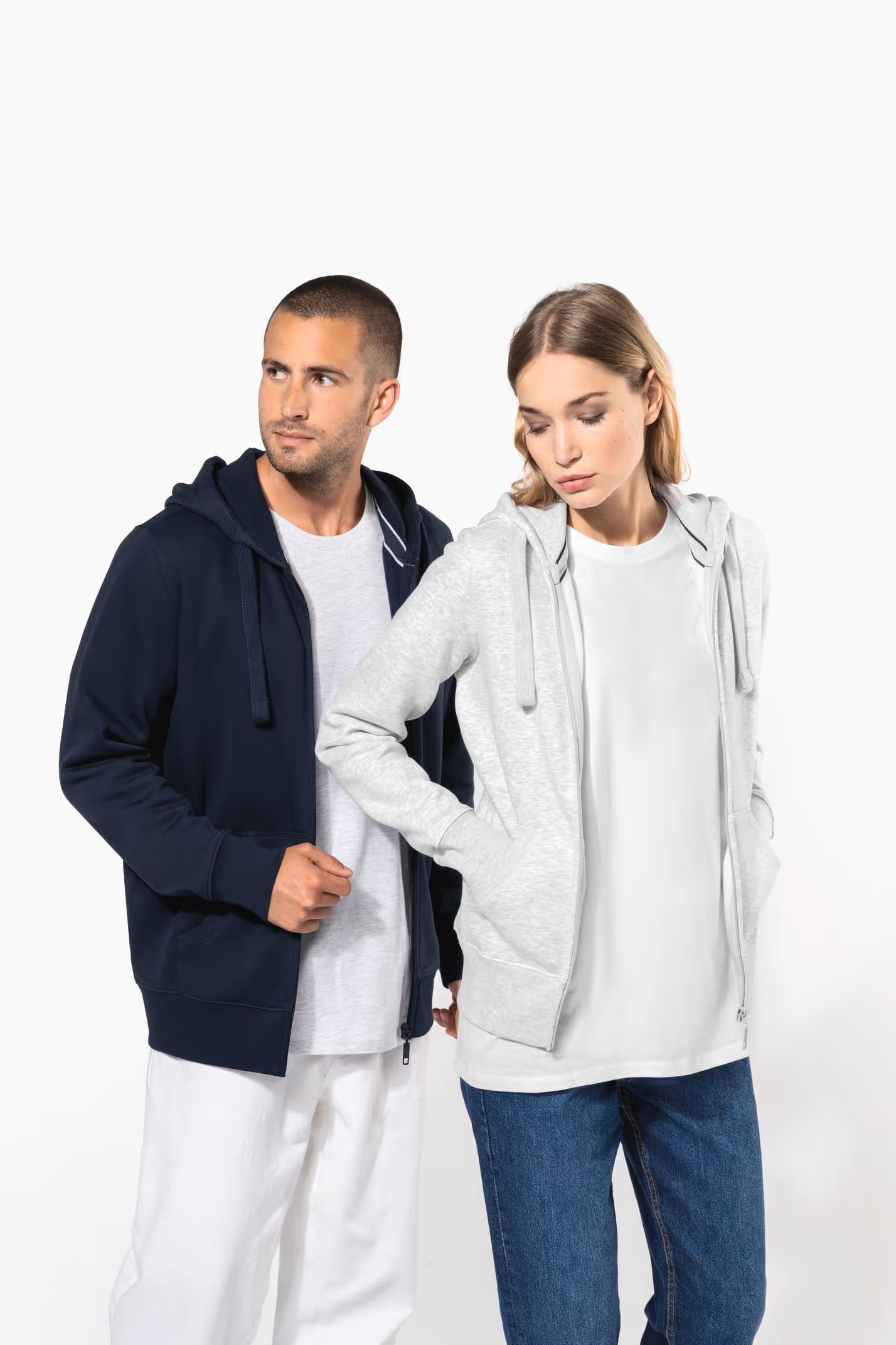 K464 - Sweat-shirt zippé capuche femme