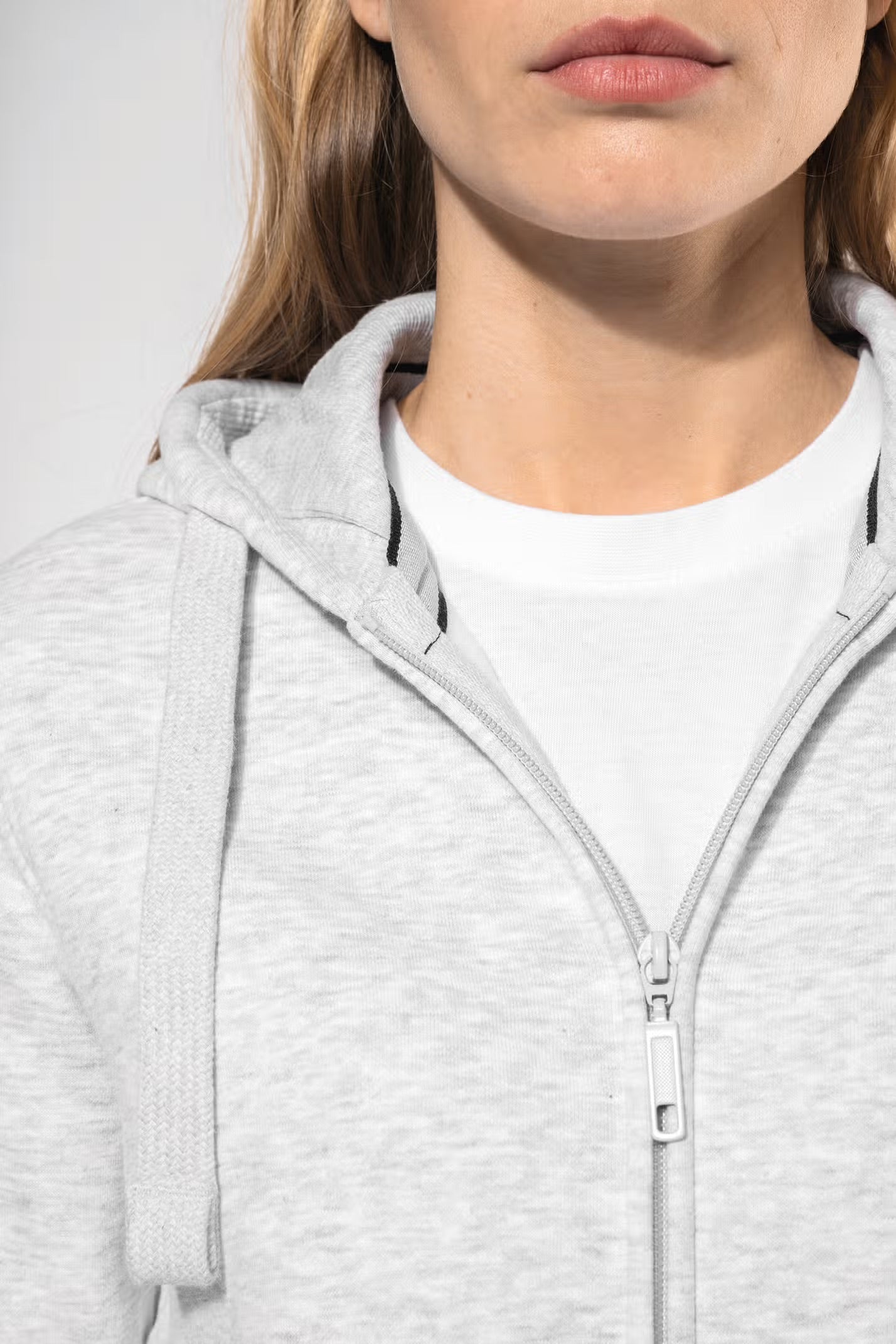 K464 - Sweat-shirt zippé capuche femme