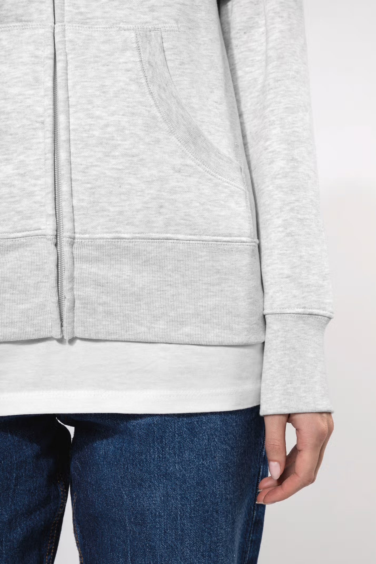 K464 - Sweat-shirt zippé capuche femme
