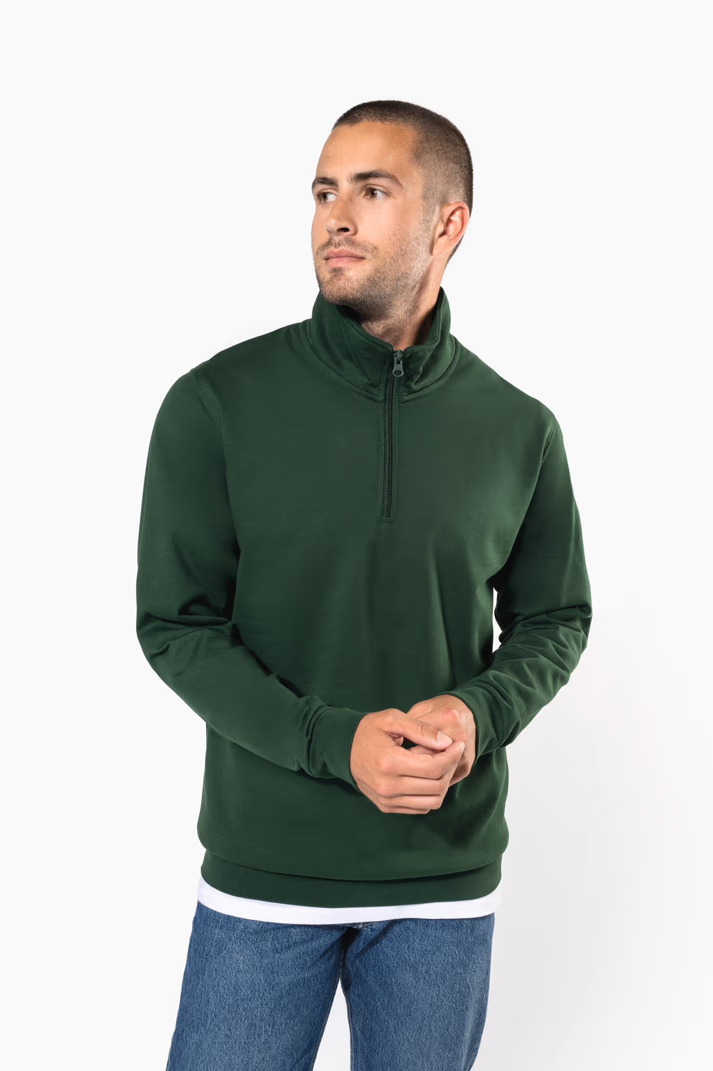 K478 - Sweat-shirt col zippé homme