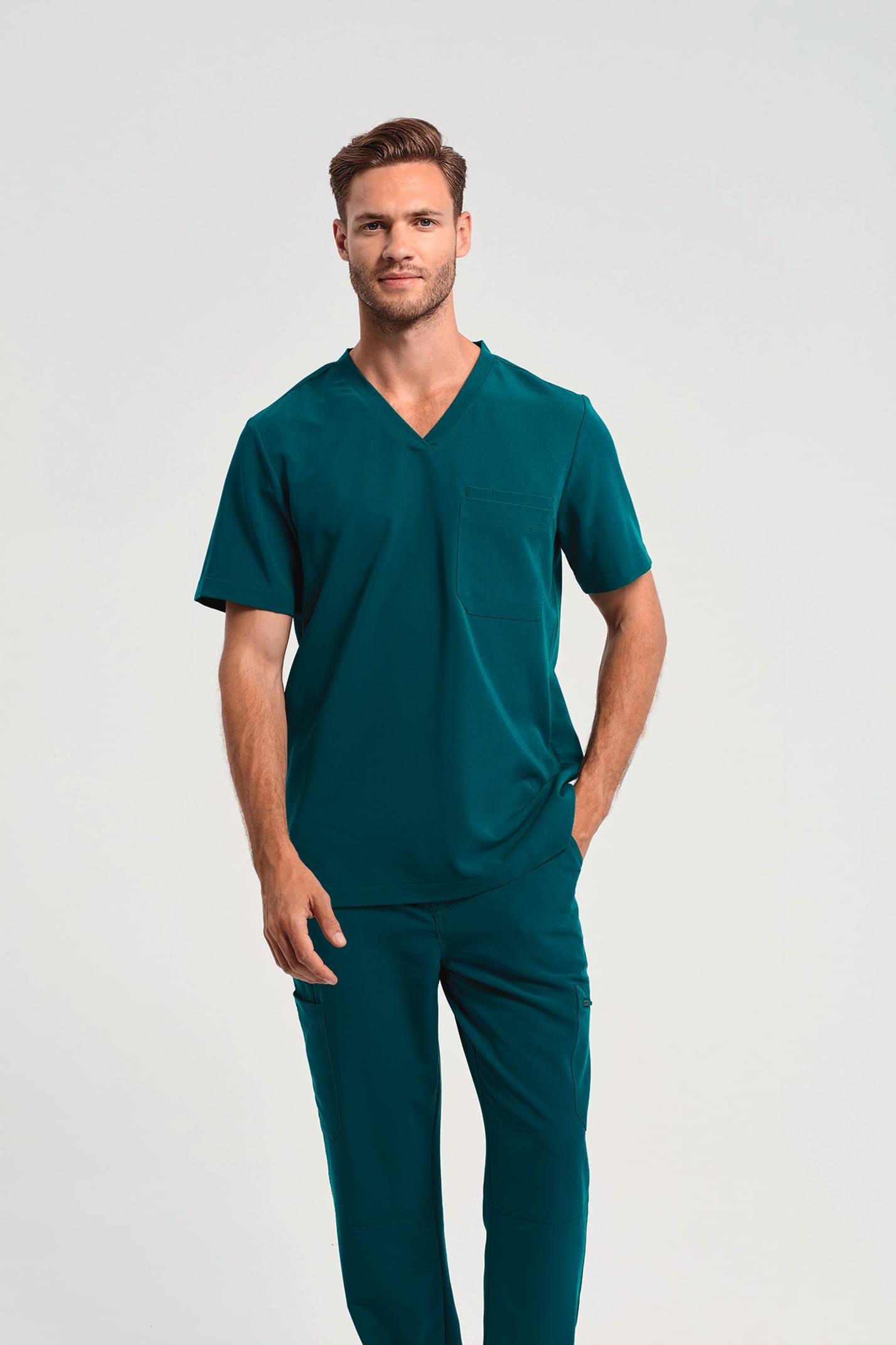 NN200 - Tunique stretch manches courtes homme - Ak. Custom Clothting Solutions