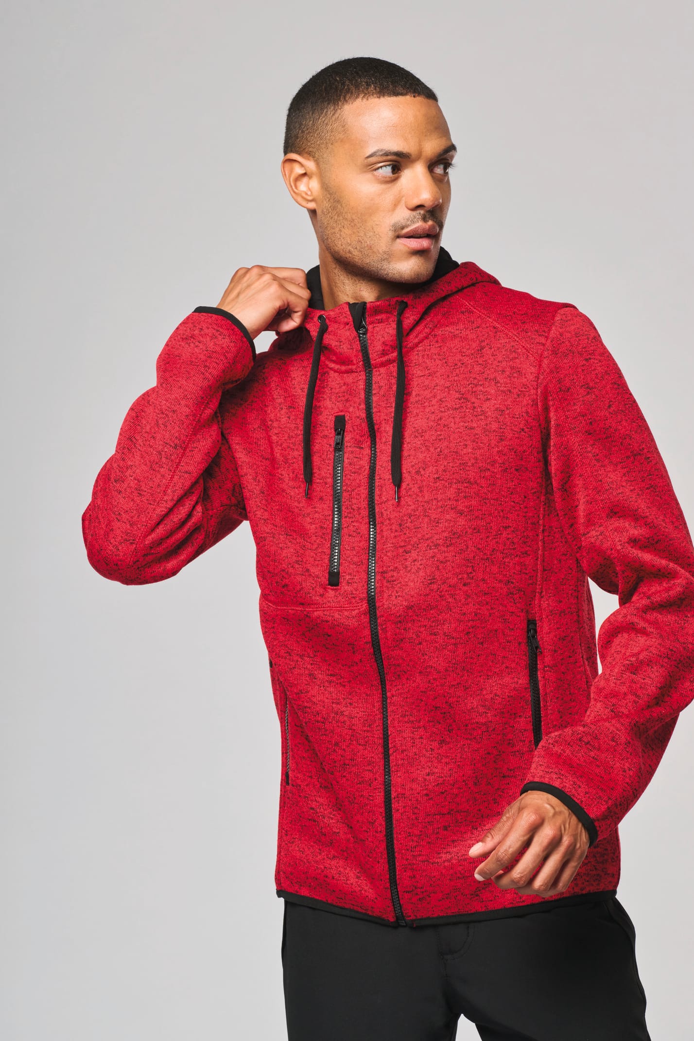 PA365 - Veste à capuche chinée homme