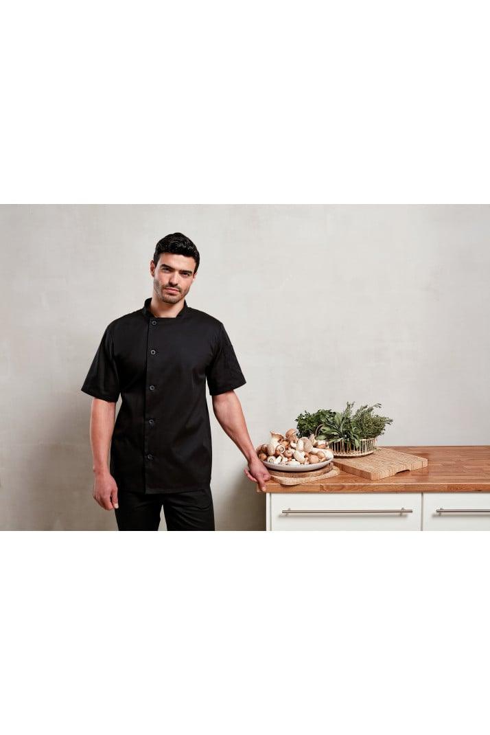 PR900 - Veste chef cuisinier manches courtes "Essential" - Ak. Custom Clothting Solutions