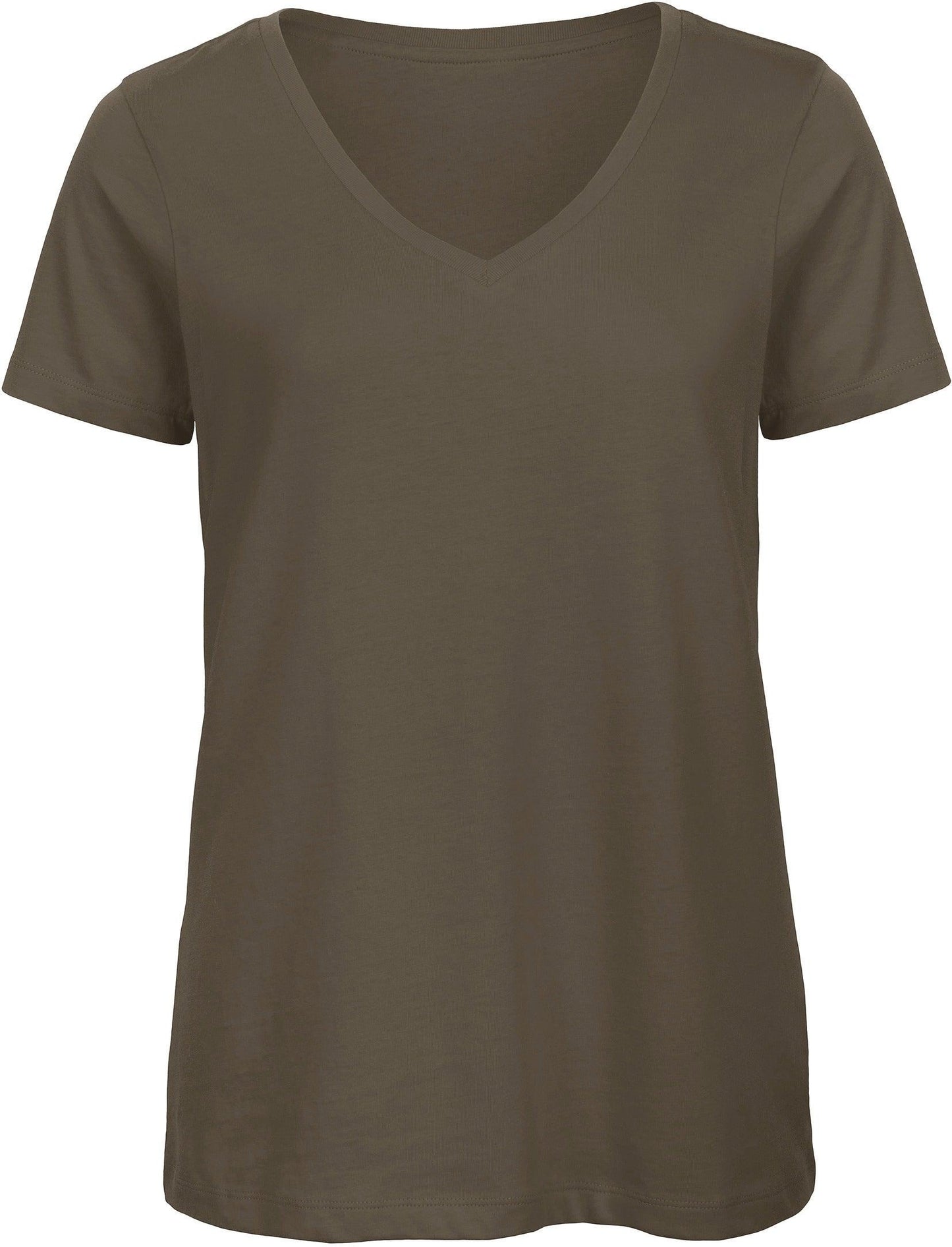 CGTW045 - T-shirt Organic Inspire col V Femme - Ak. Custom Clothting Solutions