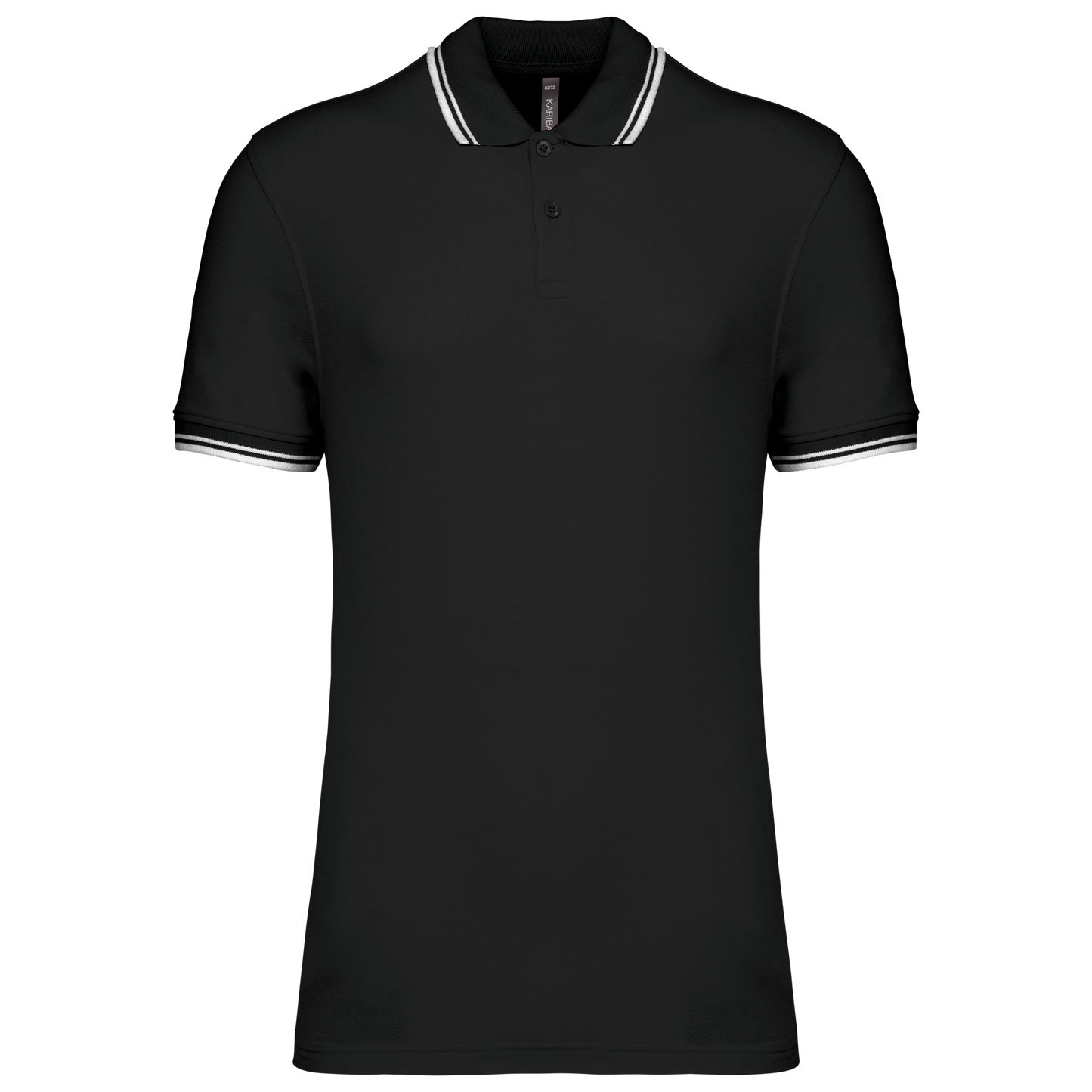 K272 - Polo homme manches courtes à liserés contrastés