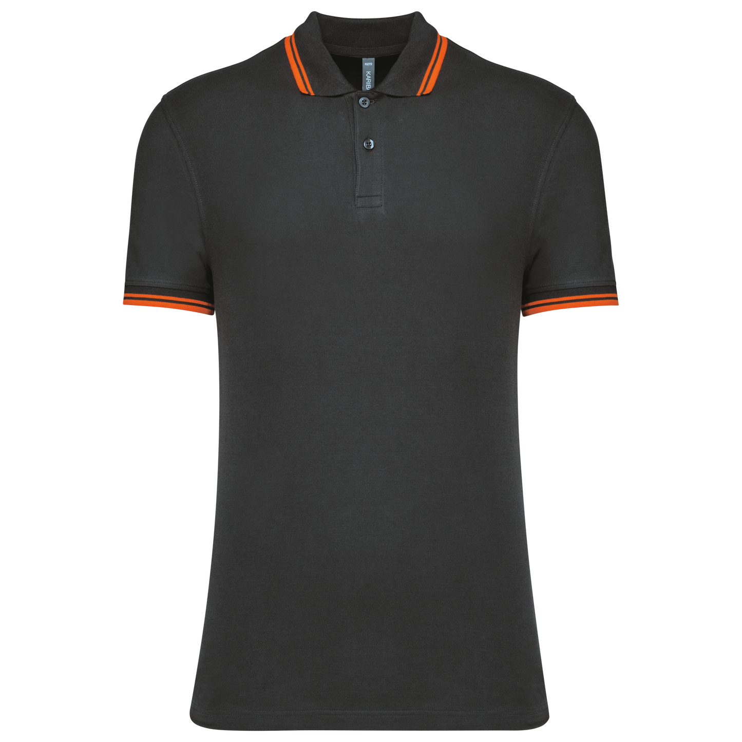 K272 - Polo homme manches courtes à liserés contrastés