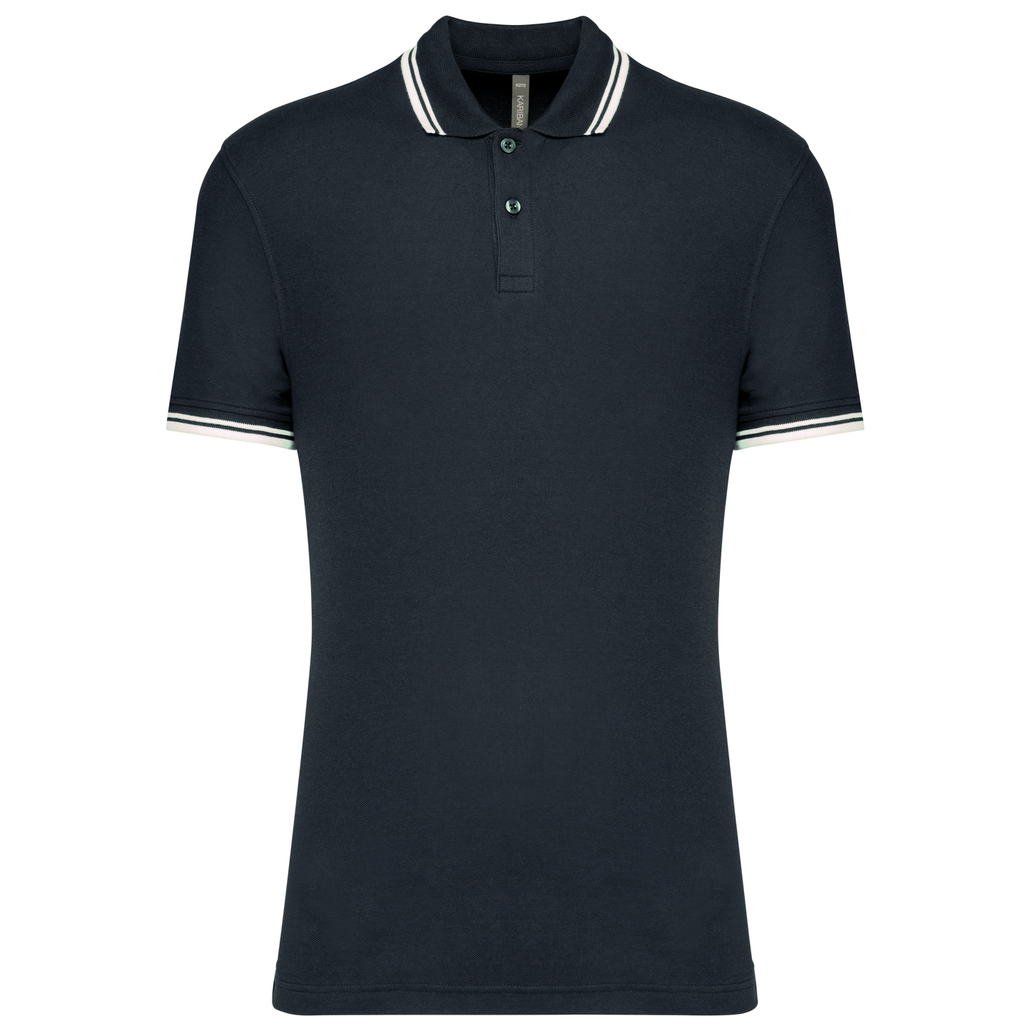 K272 - Polo homme manches courtes à liserés contrastés