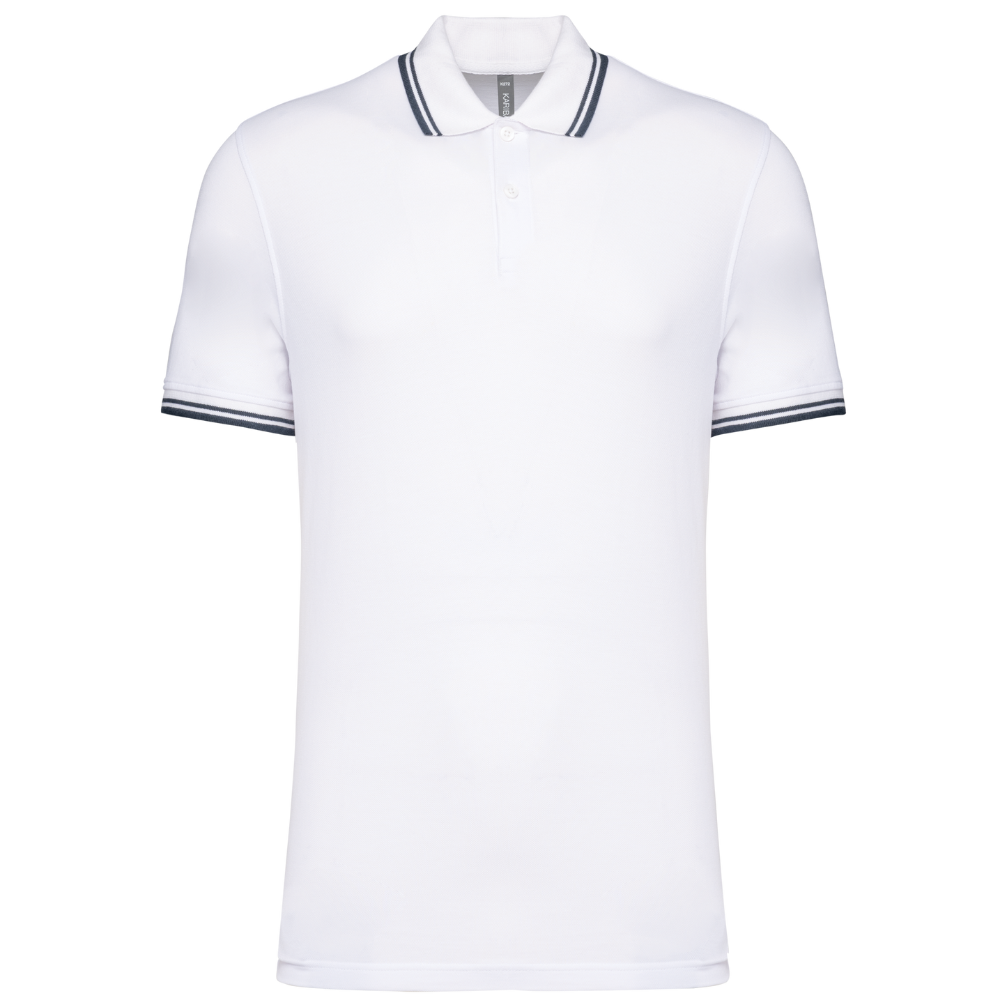 K272 - Polo homme manches courtes à liserés contrastés
