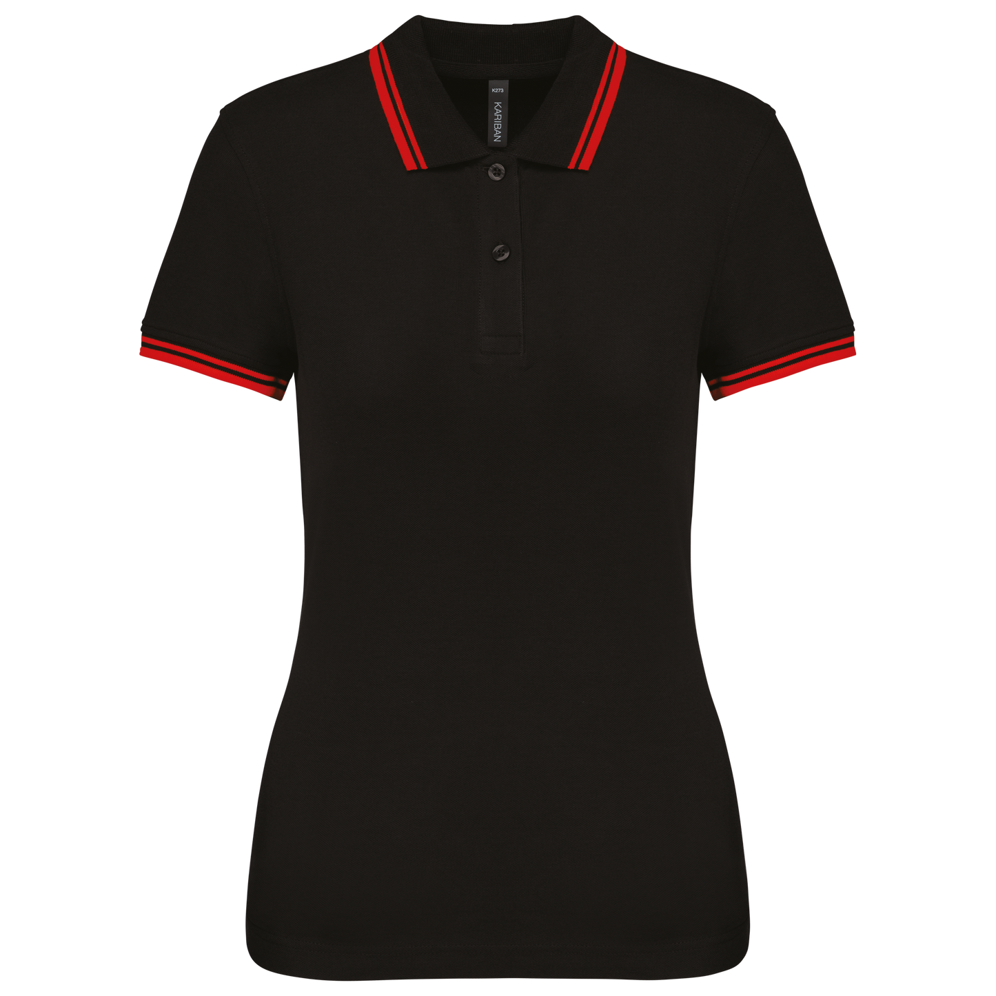 K273 - Polo femme manches courtes à liserés contrastés