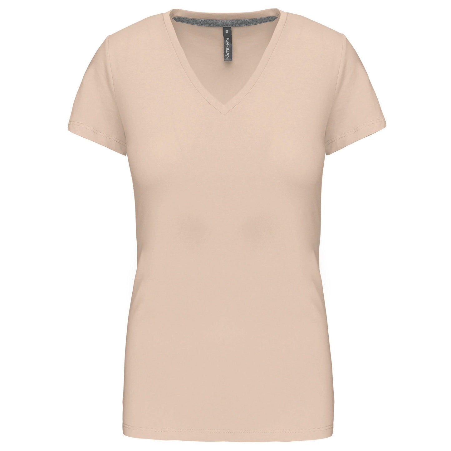 K381 - T-shirt col V manches courtes femme - Ak. Custom Clothting Solutions