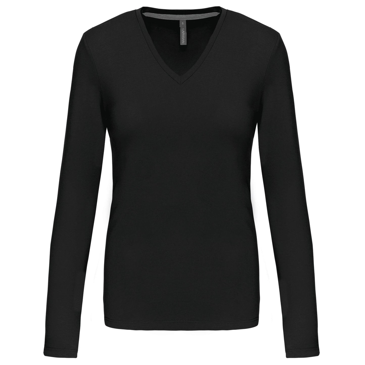 K382 - T-shirt col V manches longues femme - Ak. Custom Clothting Solutions