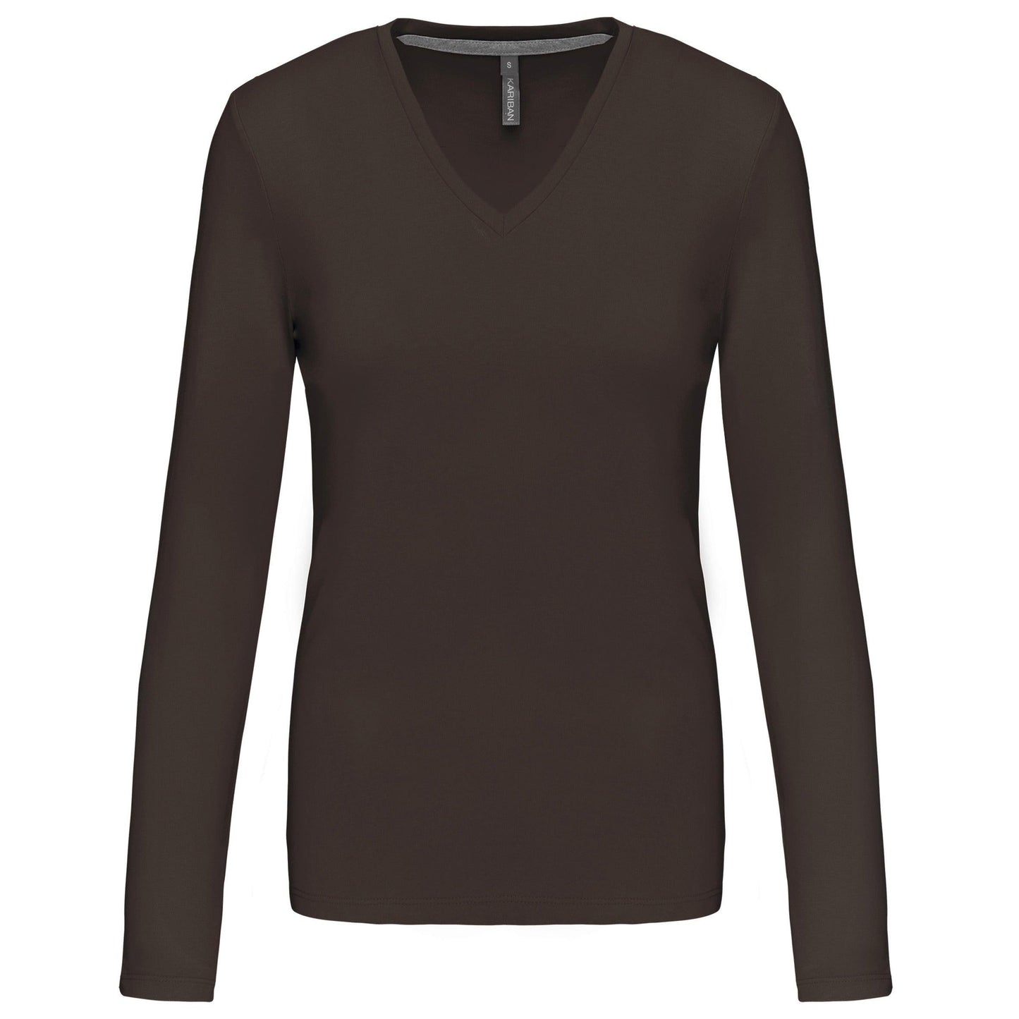 K382 - T-shirt col V manches longues femme - Ak. Custom Clothting Solutions