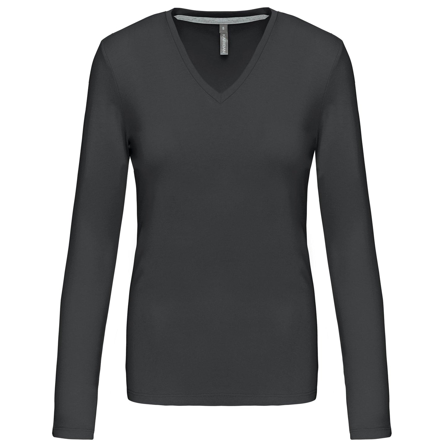K382 - T-shirt col V manches longues femme - Ak. Custom Clothting Solutions
