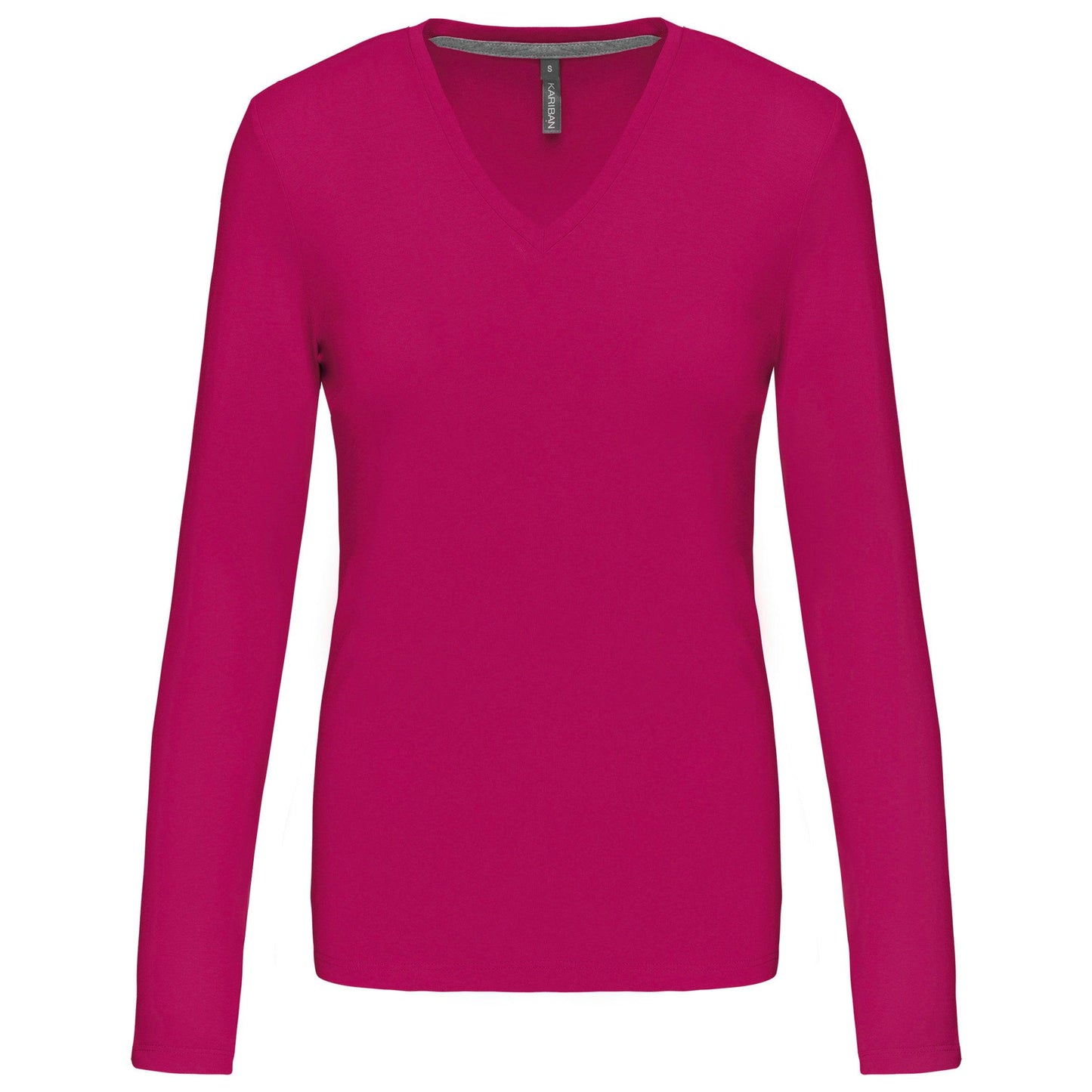 K382 - T-shirt col V manches longues femme - Ak. Custom Clothting Solutions