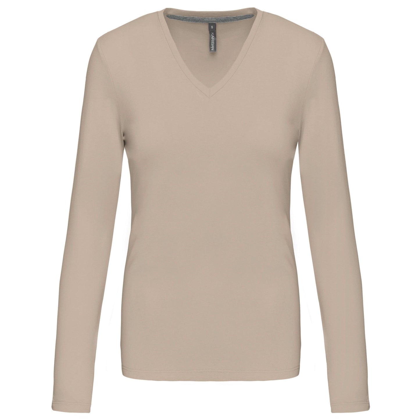 K382 - T-shirt col V manches longues femme - Ak. Custom Clothting Solutions