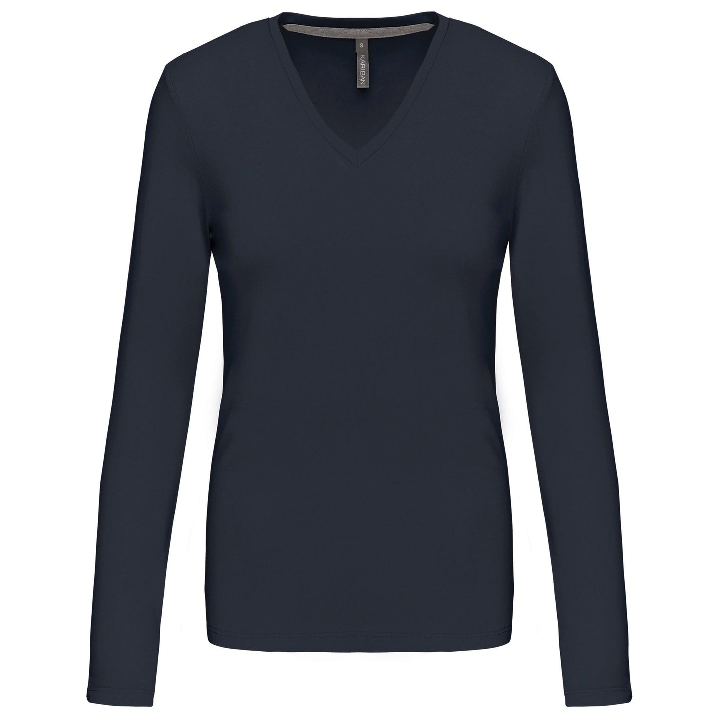 K382 - T-shirt col V manches longues femme - Ak. Custom Clothting Solutions