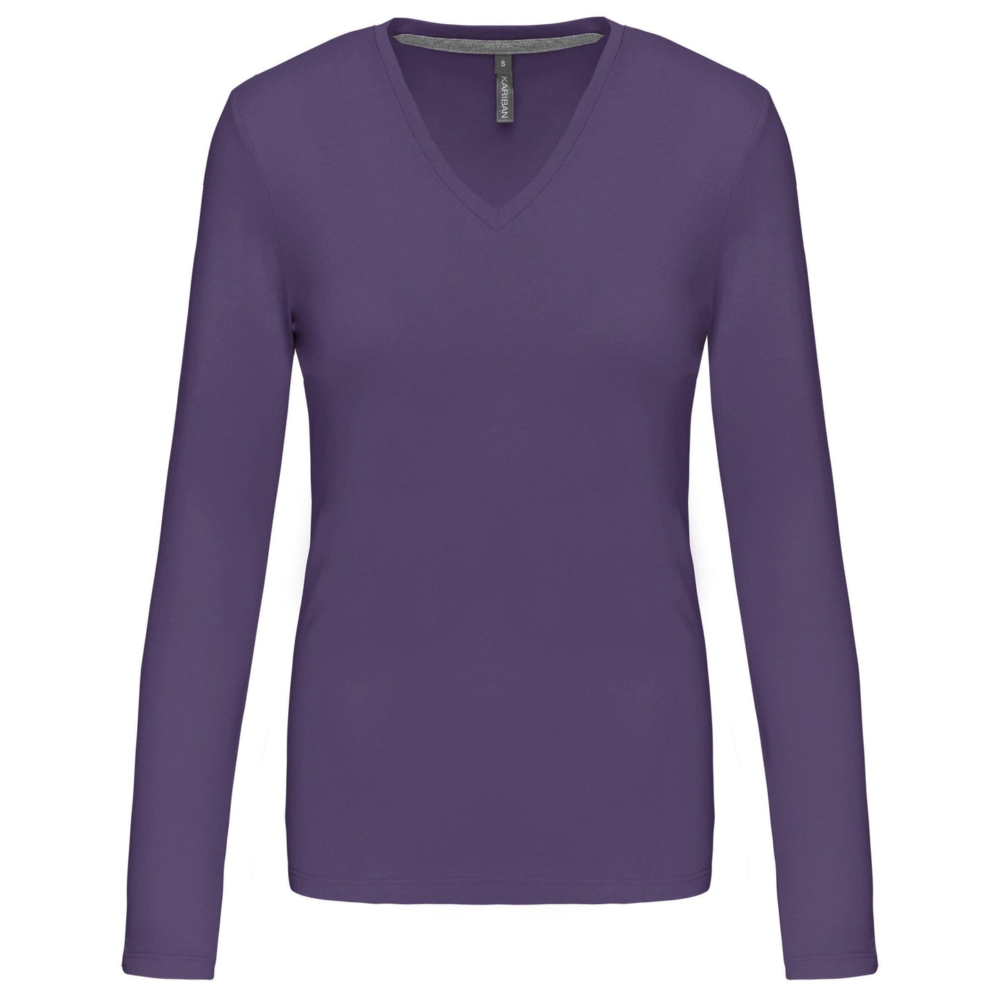 K382 - T-shirt col V manches longues femme - Ak. Custom Clothting Solutions