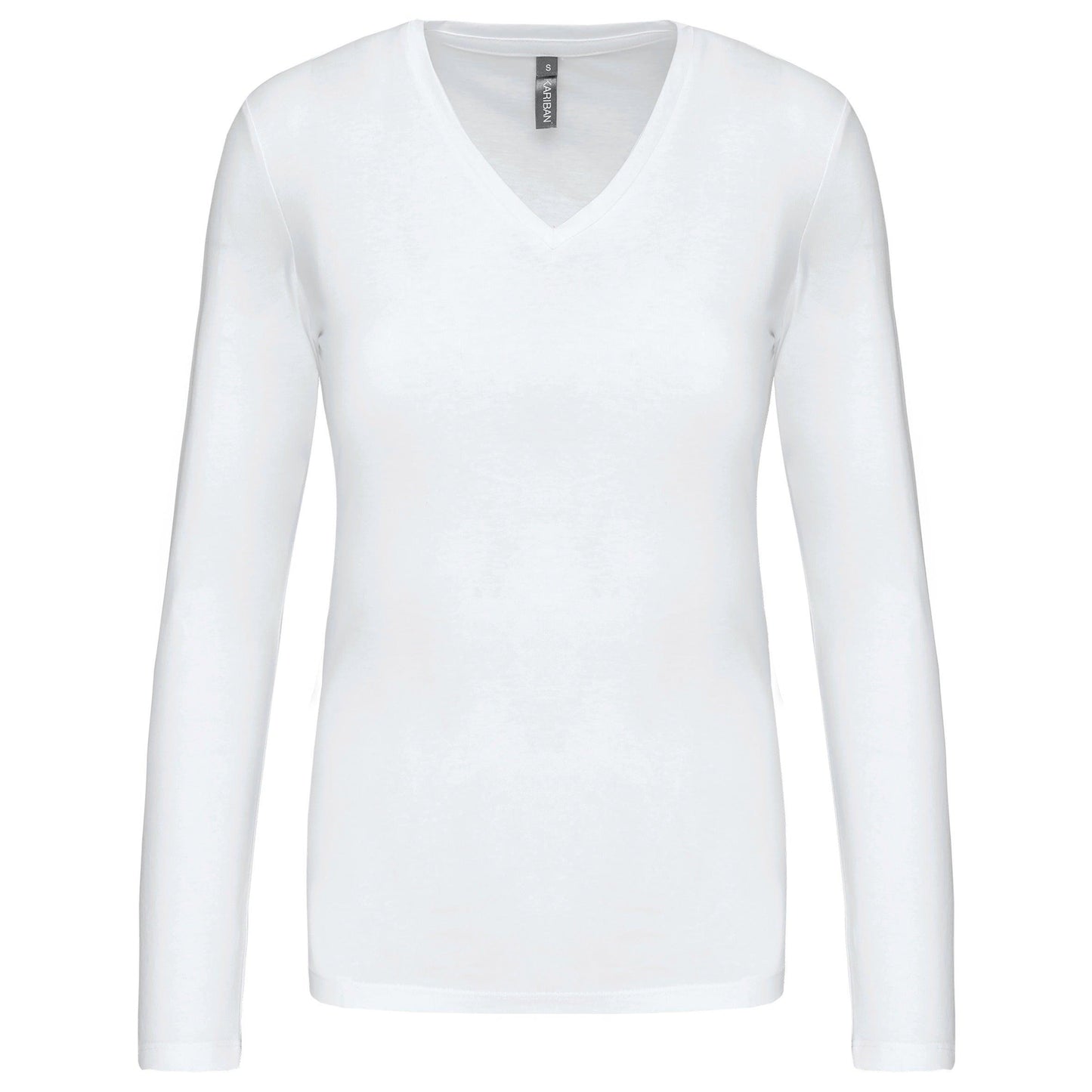 K382 - T-shirt col V manches longues femme - Ak. Custom Clothting Solutions