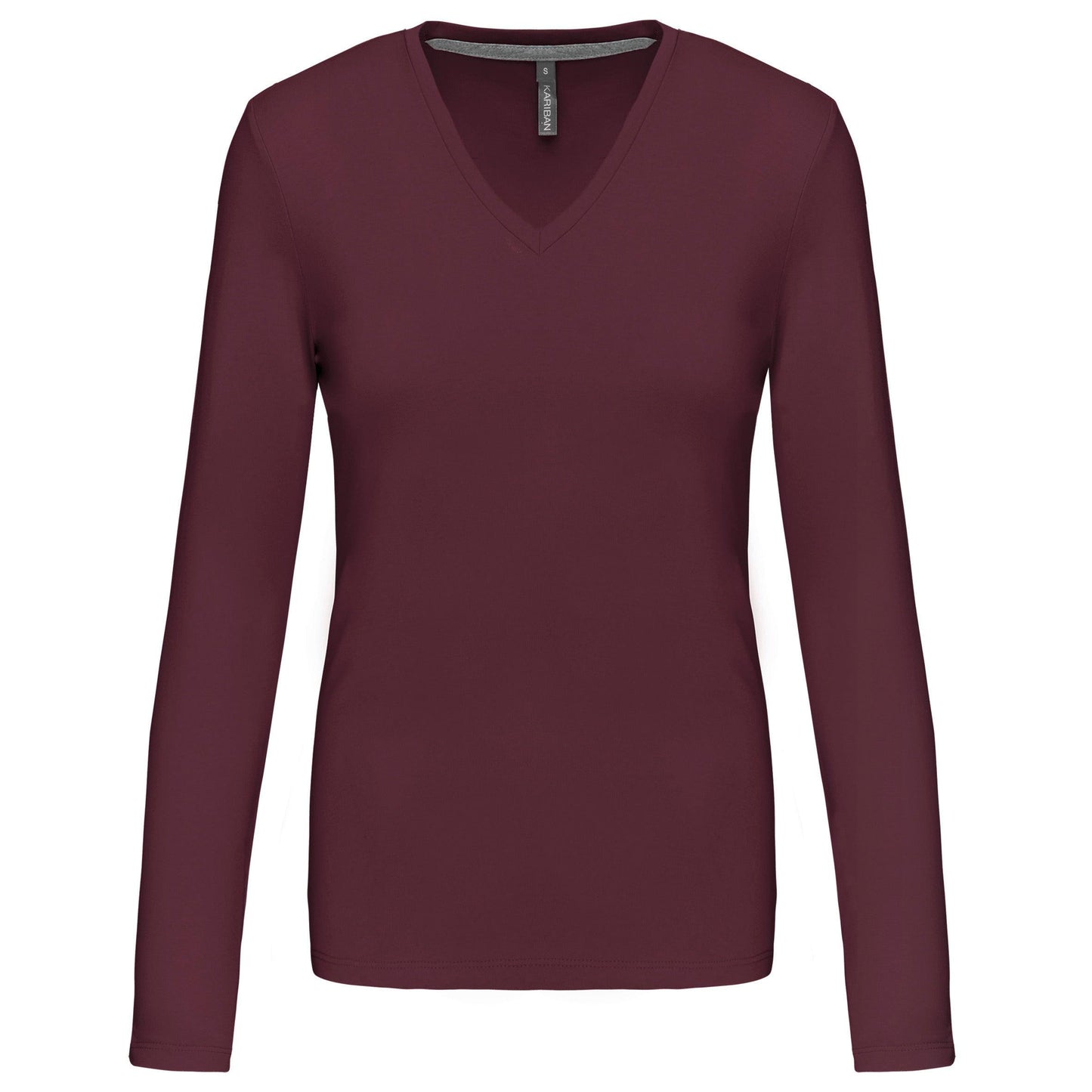 K382 - T-shirt col V manches longues femme - Ak. Custom Clothting Solutions