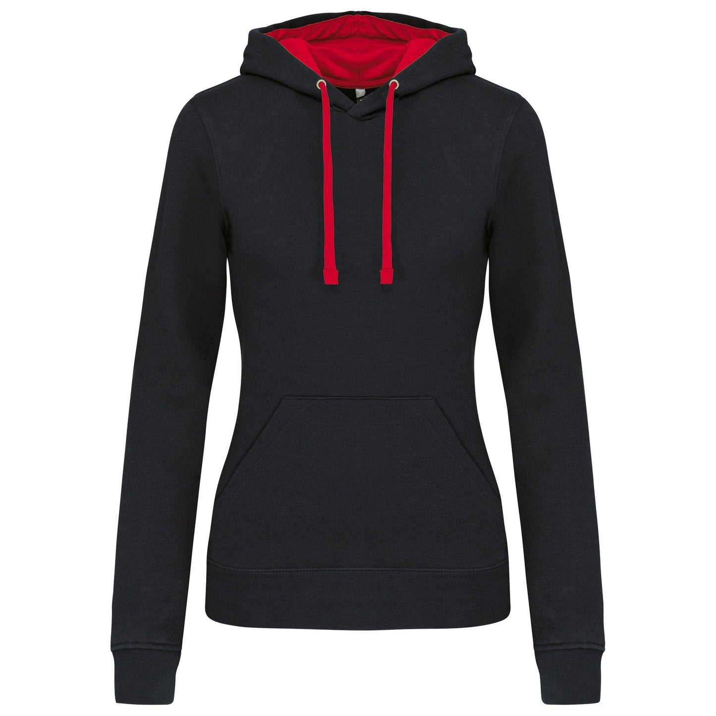 K465 - Sweat-shirt capuche contrastée femme - Ak. Custom Clothting Solutions