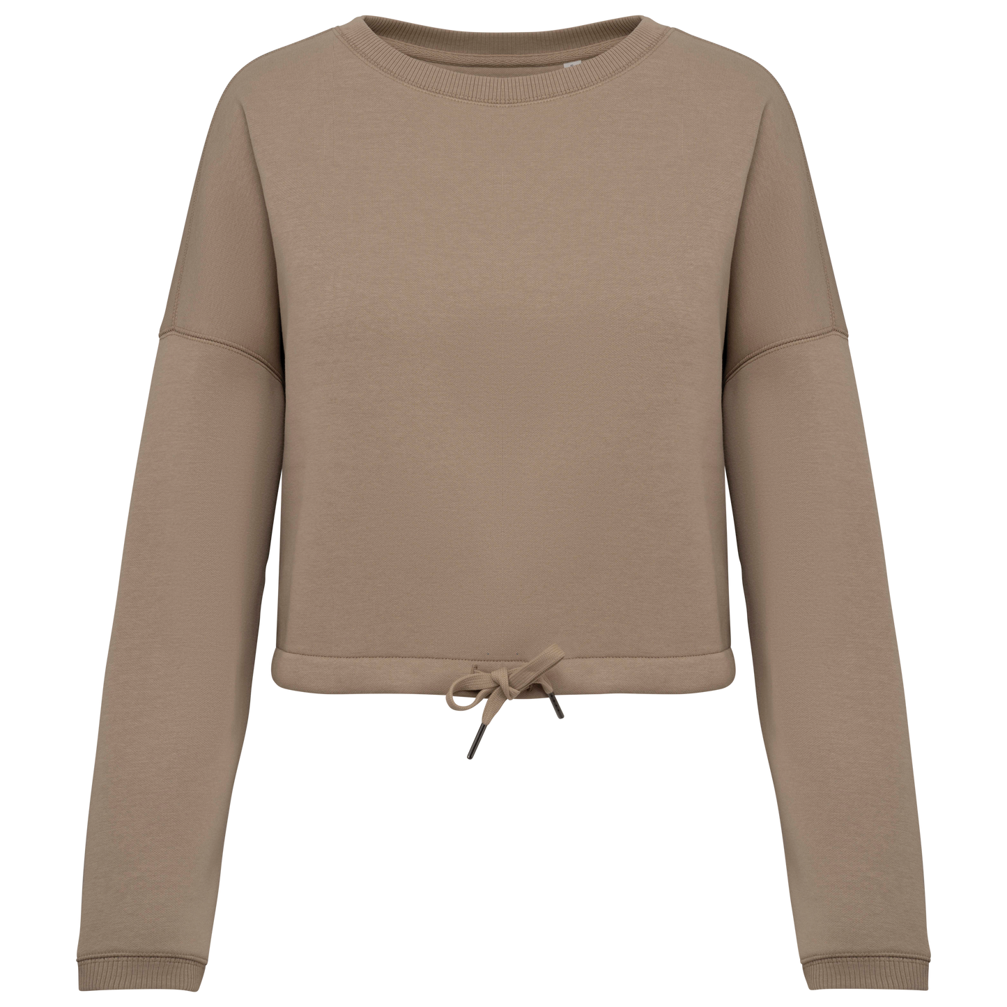 NS429 - Sweat-shirt écoresponsable à col rond oversize crop femme