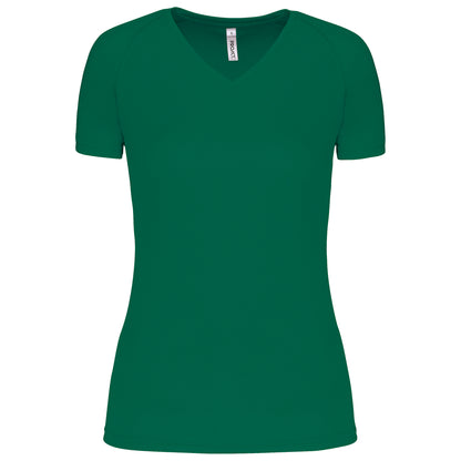 PA477 - T-shirt de sport manches courtes col v femme