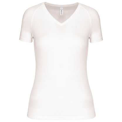 PA477 - T-shirt de sport manches courtes col v femme