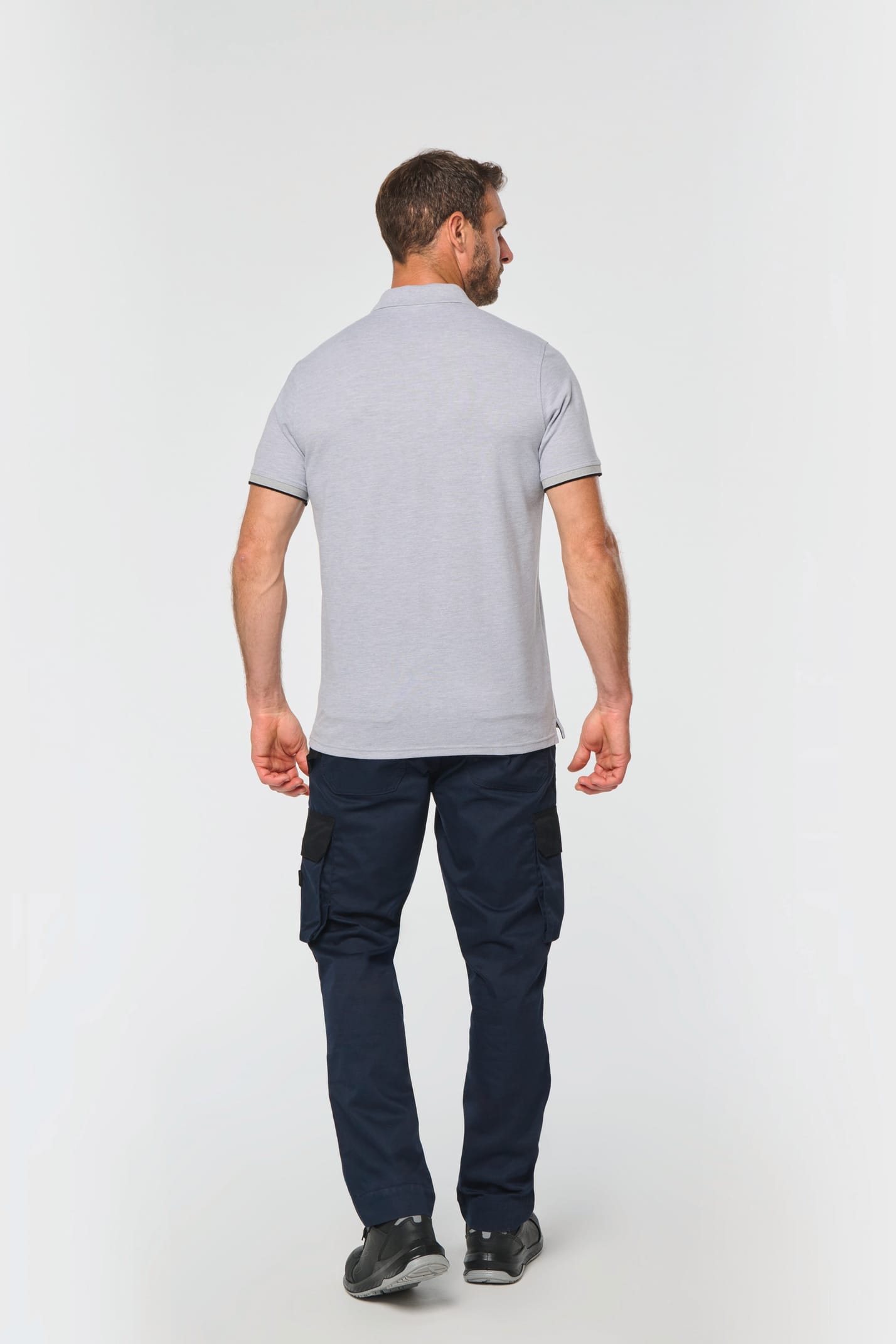 WK270 - Polo Day To Day contrasté manches courtes homme