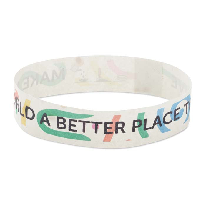 YC6907 - Bracelet de festival en papier semences imprimés en QUADRI
