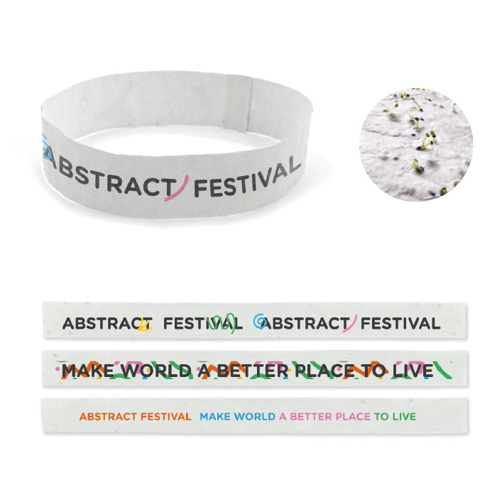 YC6907 - Bracelet de festival en papier semences imprimés en QUADRI