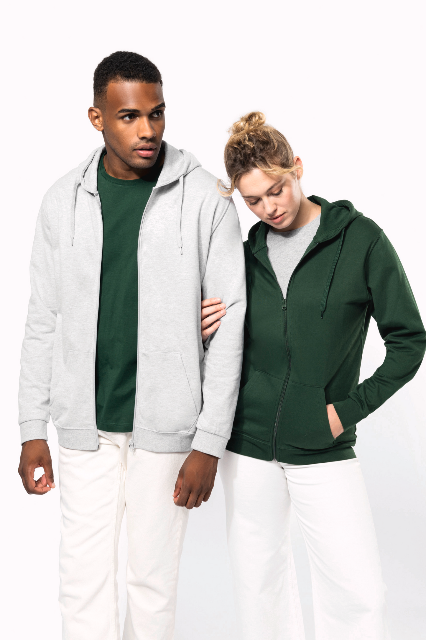 K479 - Sweat-shirt zippé capuche (Unisex)