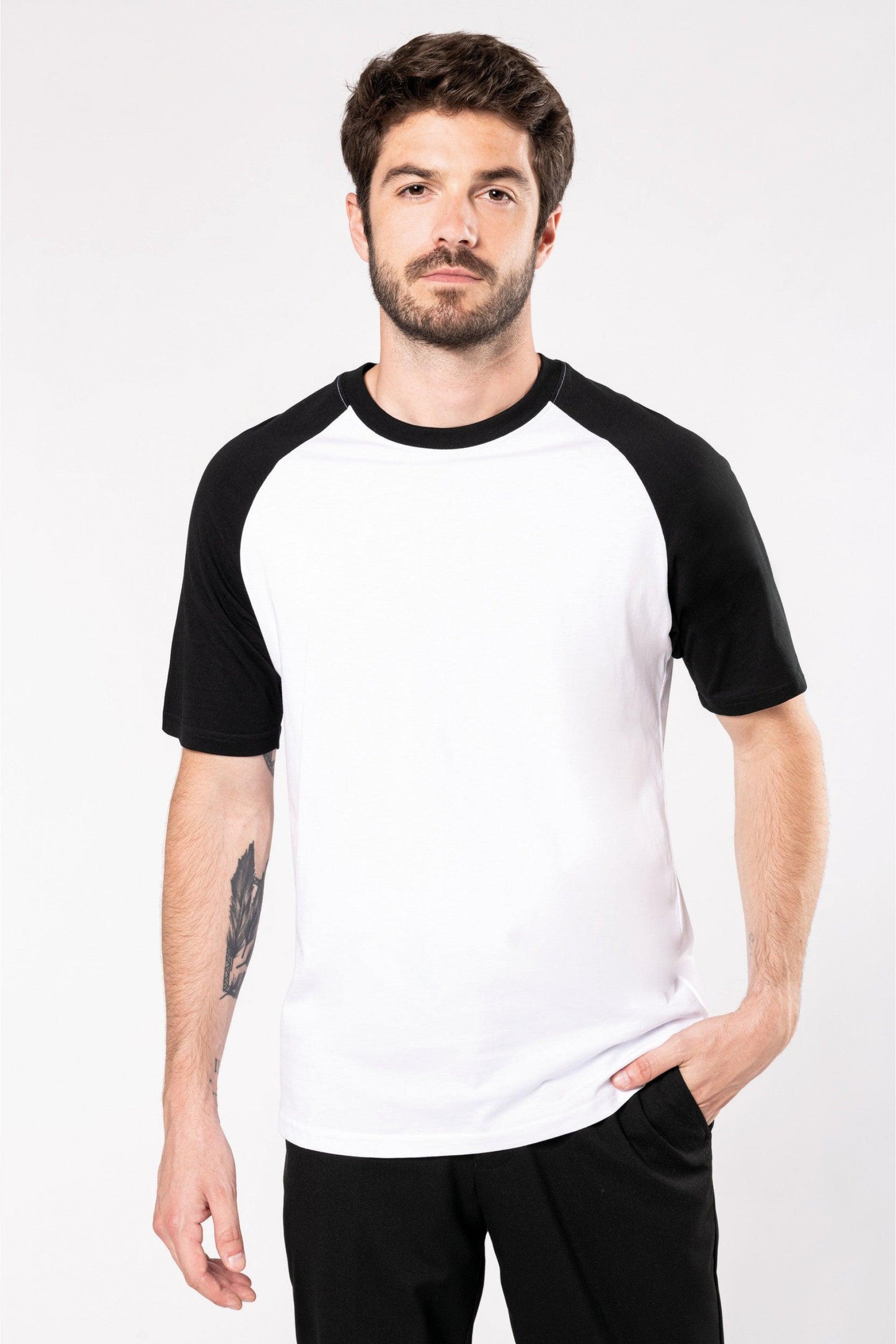 K330 - Baseball > t-shirt bicolore manches courtes - Ak. Custom Clothting Solutions