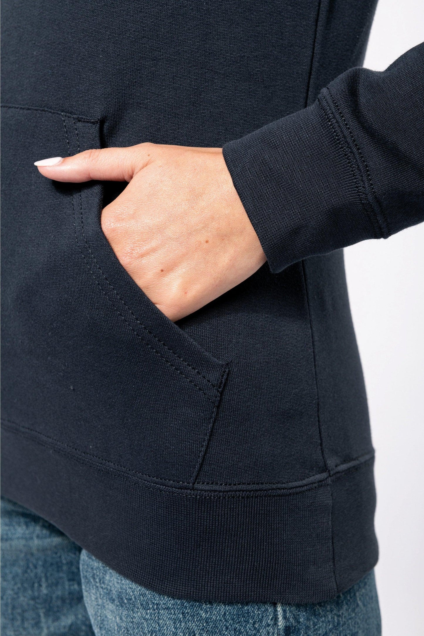 K465 - Sweat-shirt capuche contrastée femme - Ak. Custom Clothting Solutions