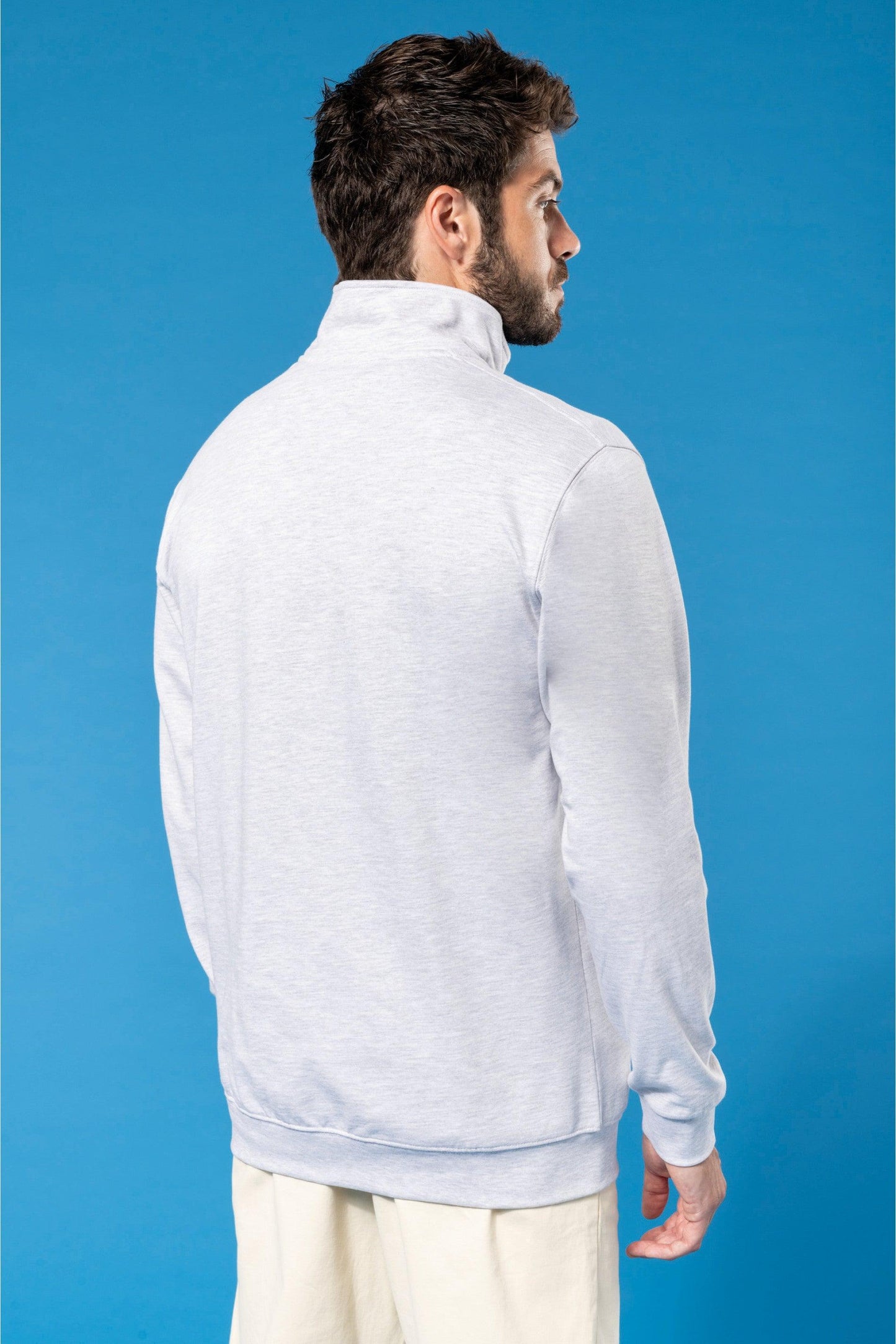 K478 - Sweat-shirt col zippé homme - Ak. Custom Clothting Solutions