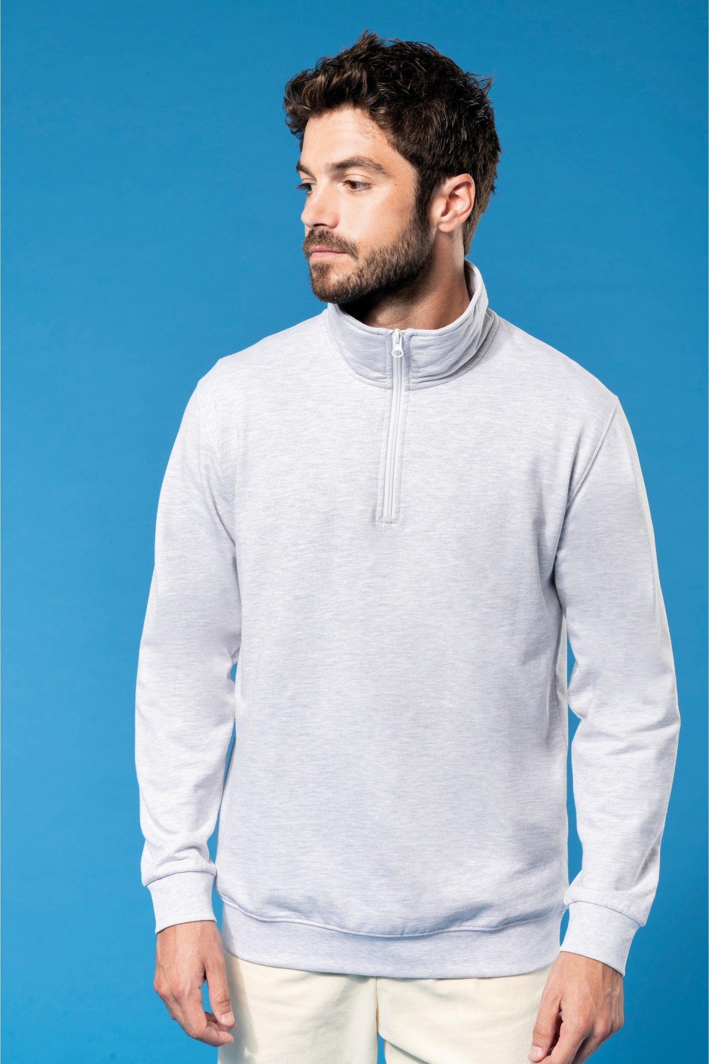 K478 - Sweat-shirt col zippé homme - Ak. Custom Clothting Solutions