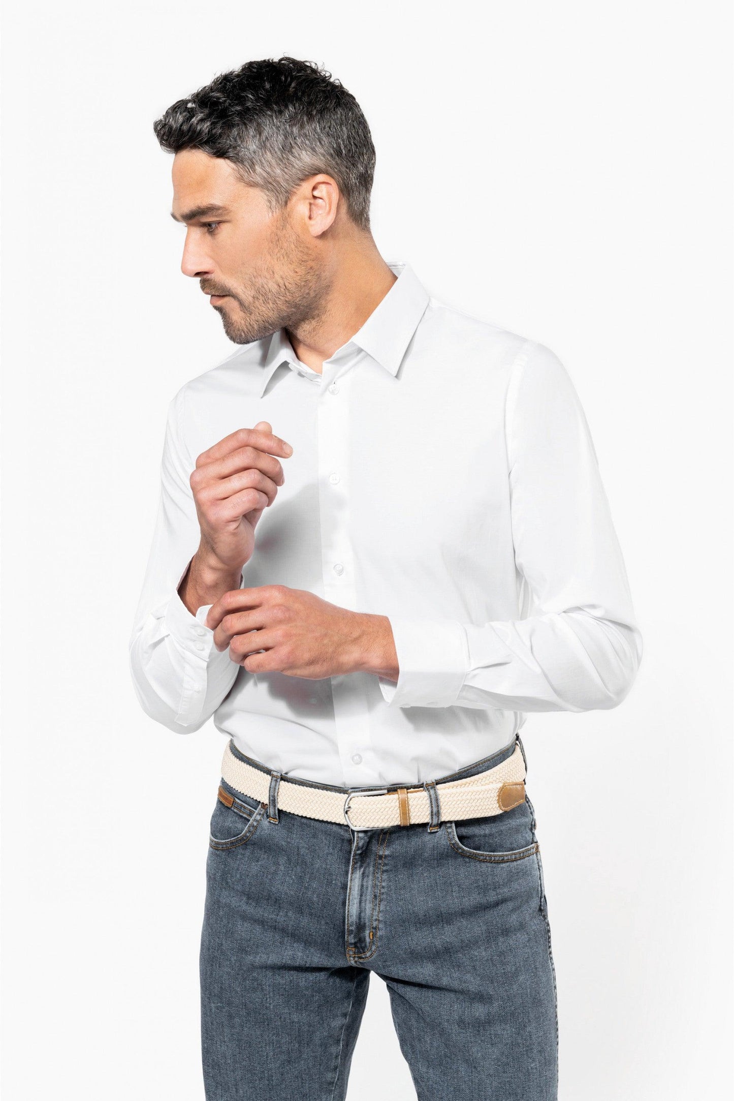 K529 - Chemise coton / élasthanne manches longues homme - Ak. Custom Clothting Solutions