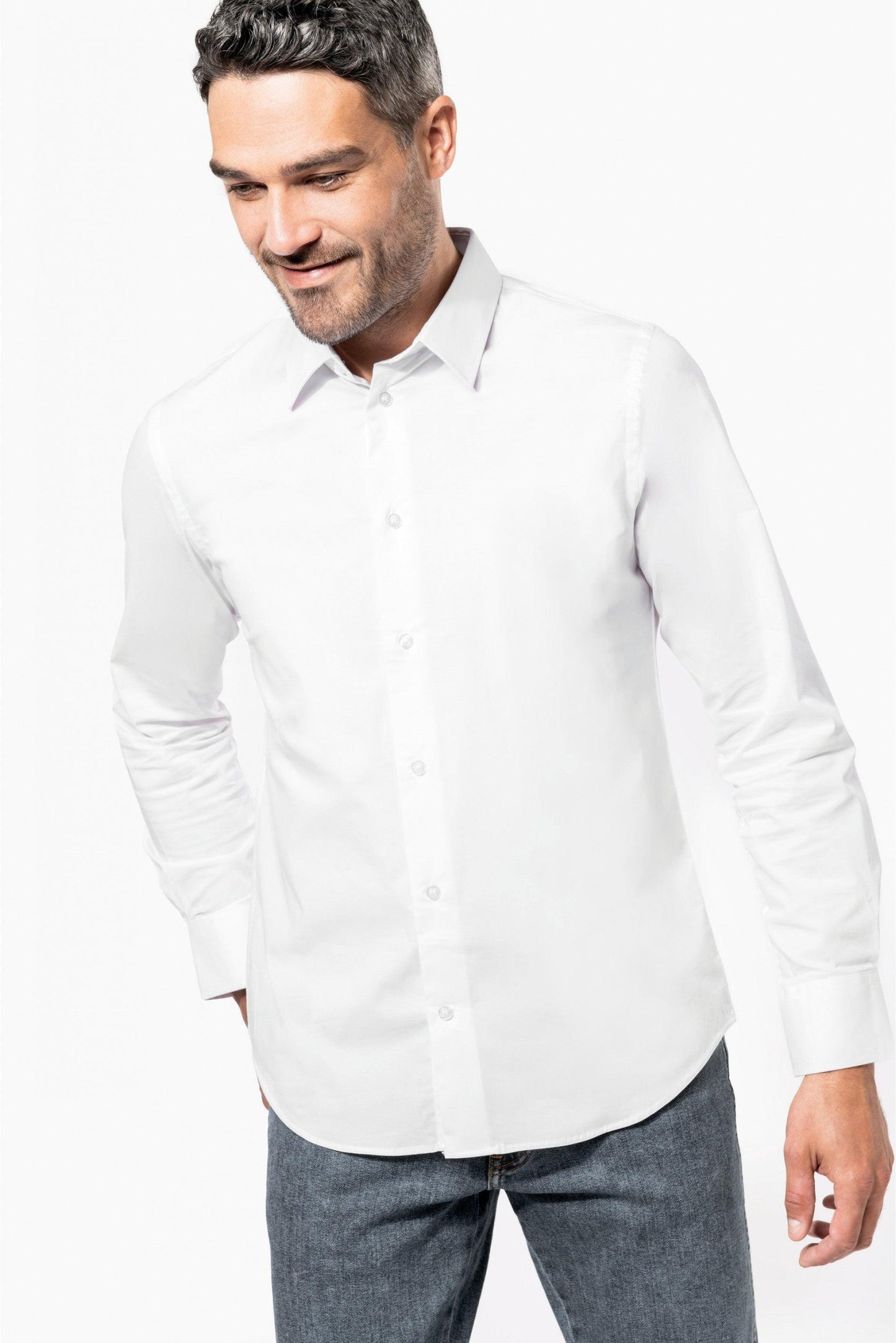 K529 - Chemise coton / élasthanne manches longues homme - Ak. Custom Clothting Solutions