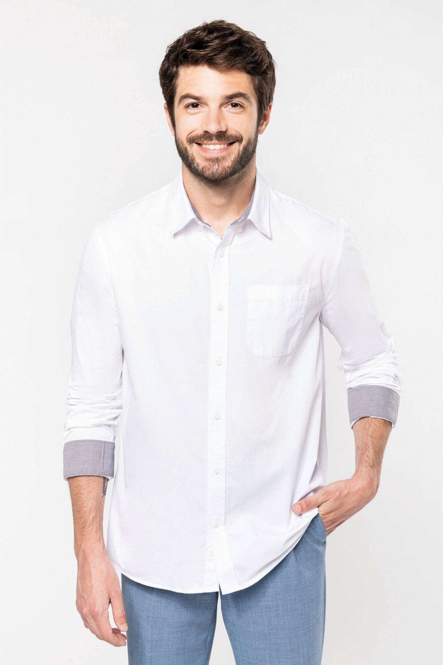K586 - Chemise coton manches longues Nevada homme - Ak. Custom Clothting Solutions