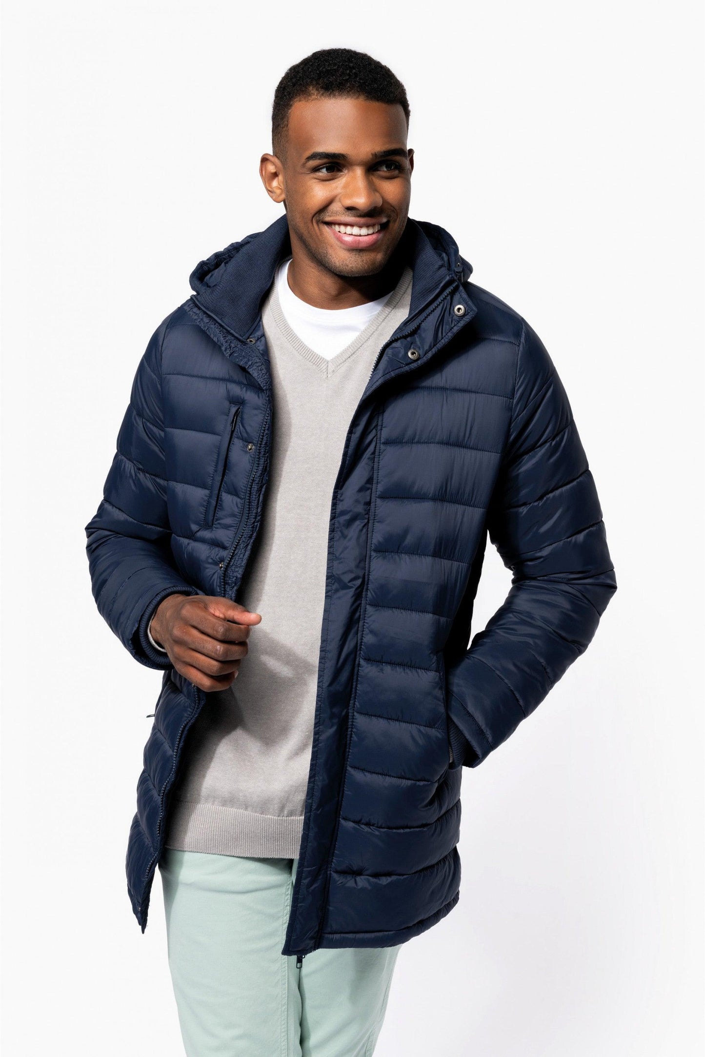 K6128 - Parka doudoune légère à capuche homme - Ak. Custom Clothting Solutions