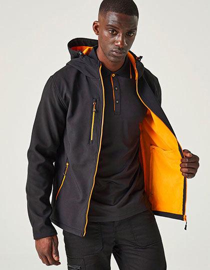 RG705 - Veste Softshell contrastée Navigate 2 couches à capuche - Ak. Custom Clothting Solutions