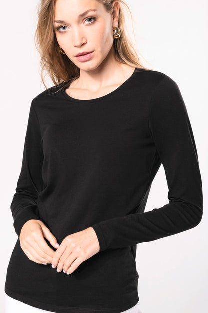 K3017 - T-shirt col rond manches longues femme