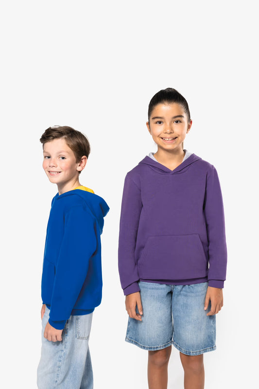 K453 - Sweat-shirt capuche contrastée enfant