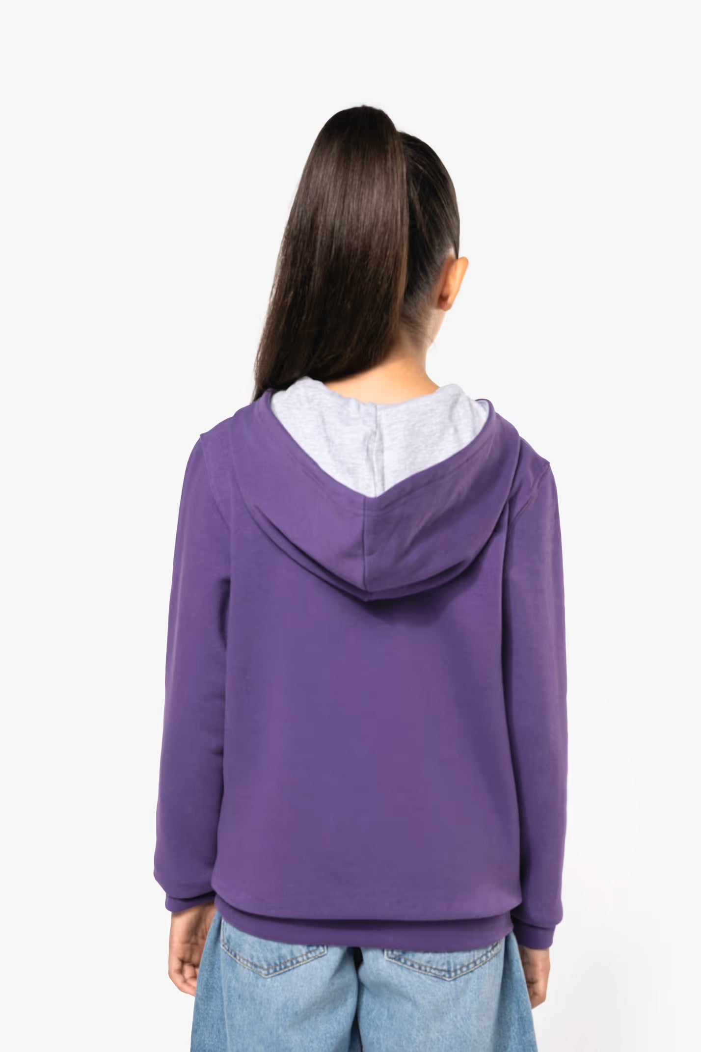 K453 - Sweat-shirt capuche contrastée enfant