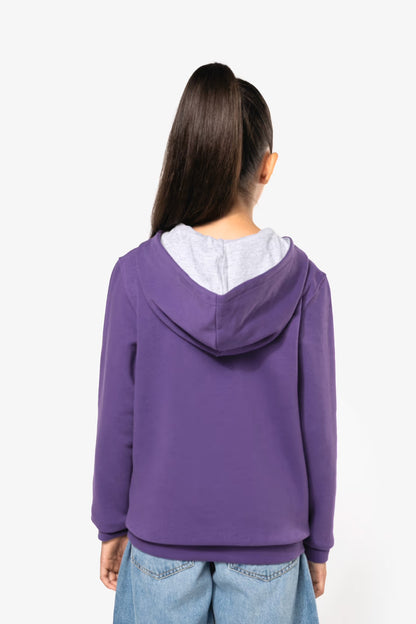 K453 - Sweat-shirt capuche contrastée enfant