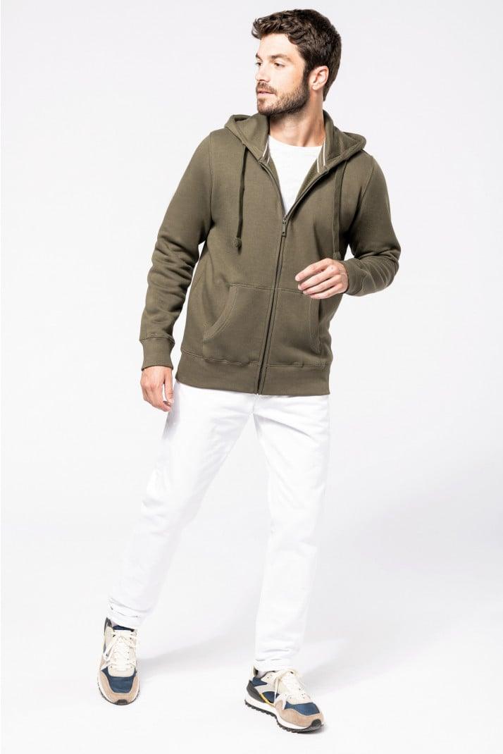 K454 - Sweat-shirt zippé capuche homme - Ak. Custom Clothting Solutions