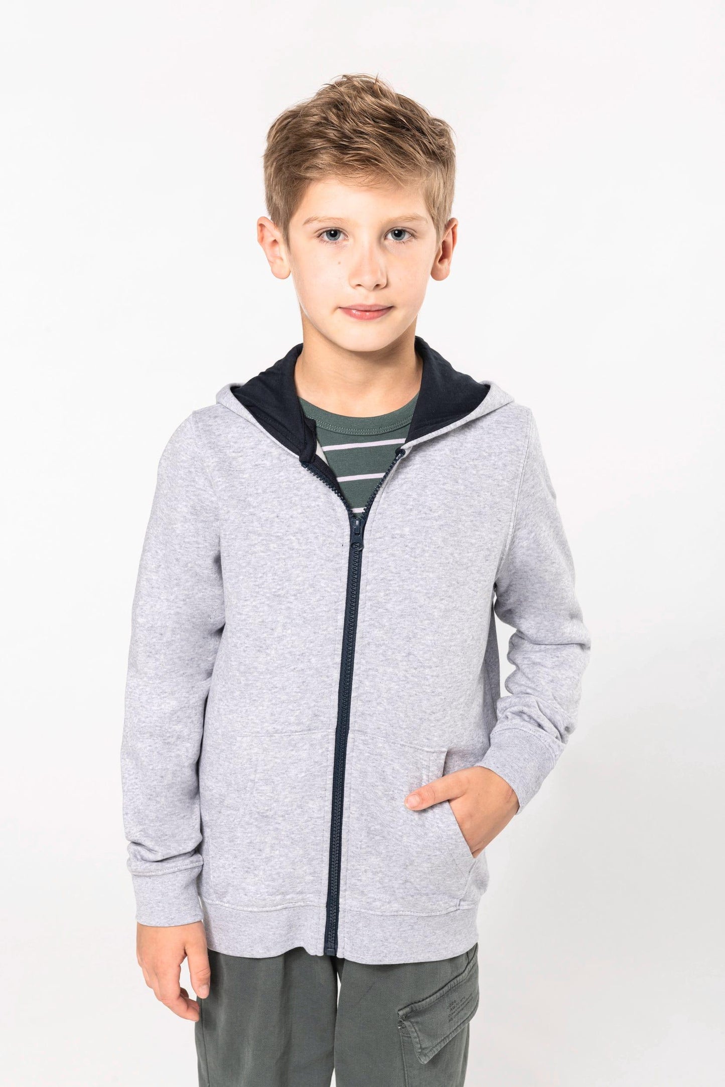 K486 - Sweat-shirt zippé capuche enfant - Ak. Custom Clothting Solutions