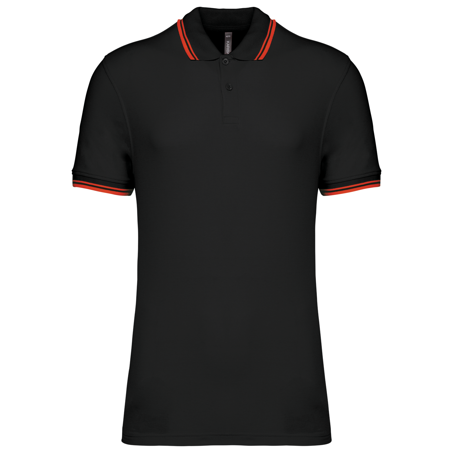K272 - Polo homme manches courtes à liserés contrastés