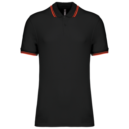 K272 - Polo homme manches courtes à liserés contrastés