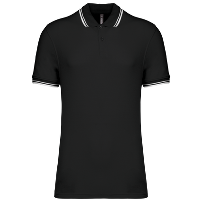 K272 - Polo homme manches courtes à liserés contrastés